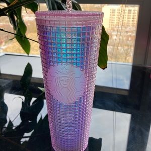Starbucks Holiday 2020 Pink Discoball Grid Tumbler
